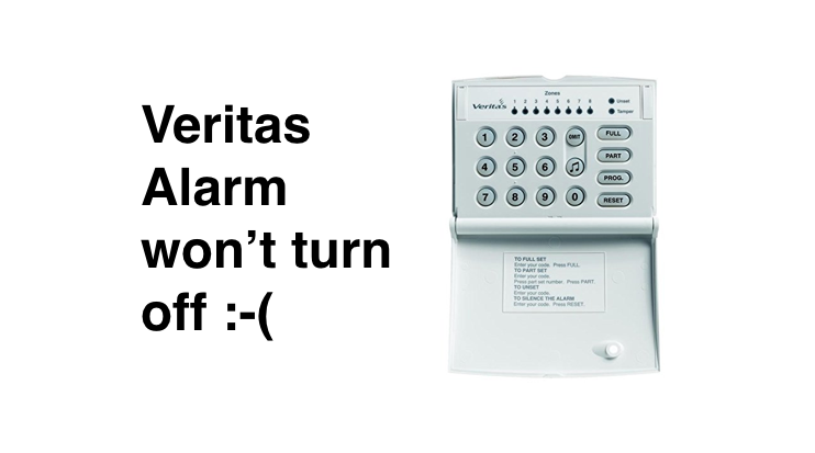 Veritas alarm won’t turn off