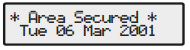 Premier alarm Area secured message