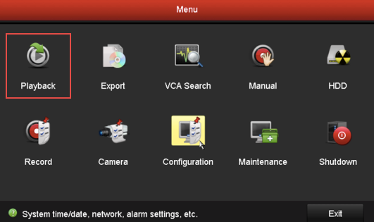 Hikvision DVR playback instruction guide