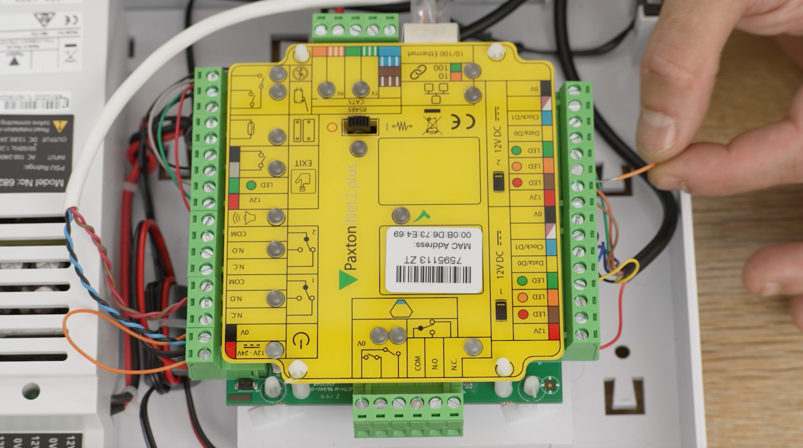 Flashing green LED on a Paxton Net2 reader / keypad